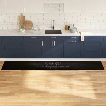 Килим за кухня Черно 300 x 60 см Кадифе