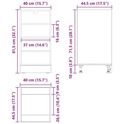 Кухненски базов шкаф с рафт Riga Черен дъб 40 x 44,5 x 81,5 см
