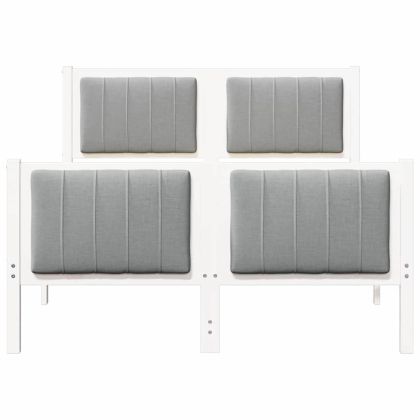 Рамка на леглото с таблото Бял и светлосив 120 x 200 cm