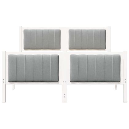 Рамка на леглото с таблото Бял и светлосив 135 x 190 cm