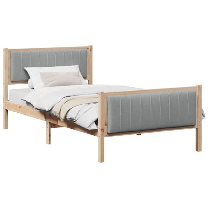 Рамка на леглото с таблото Кафяв и светло сив 100 x 200 cm