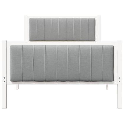 Рамка на леглото с таблото Бял и светлосив 100 x 200 cm