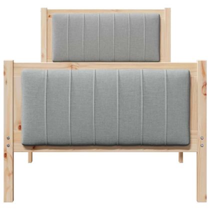 Рамка на леглото с таблото Кафяв и светло сив 75 x 190 cm