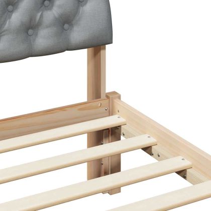 Рамка на леглото с таблото Кафяв и светло сив 150 x 200 cm