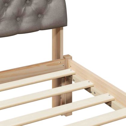 Рамка на леглото Кафяво и таупе 120 x 200 cm Борово дърво масив