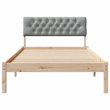 Рамка на леглото с таблото Кафяв и светло сив 100 x 200 cm