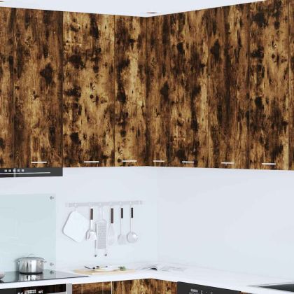 Висящ шкаф с врата Riga Димящ дъб и бяло 57 x 57 x 100 см