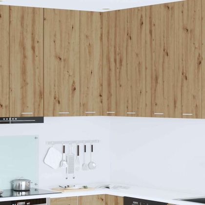 Висящ шкаф с врата Занаятчийски дъб и бяло 57 x 57 x 100 см