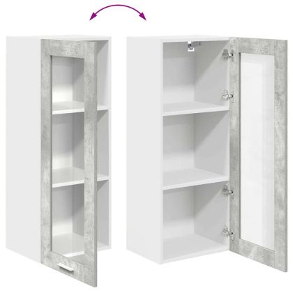 Висящ шкаф Циментено сиво 40 x 31 x 100 см Инженерно дърво