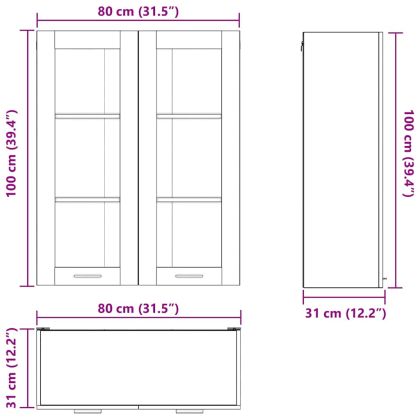 Висящ шкаф със съхранение Дъб 80 x 31 x 100 см Инженерно дърво