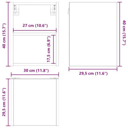 Висящ шкаф Бяло 30 x 29,5 x 40 см Инженерно дърво