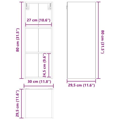 Висящ шкаф Riga Дъб 30 x 29,5 x 80 см Инженерно дърво