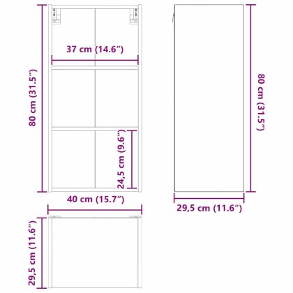 Висящ шкаф Riga Димян дъб 40 x 29,5 x 80 см Инженерно дърво