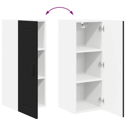 Кухненски шкаф 2 pcs Черно 30 x 31 x 80 см Инженерно дърво