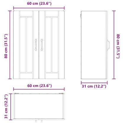Кухненски шкаф Сив Сонома 60 x 31 x 80 см Инженерно дърво