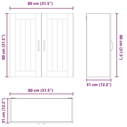 Кухненски шкаф Черно 80 x 31 x 80 см Инженерно дърво