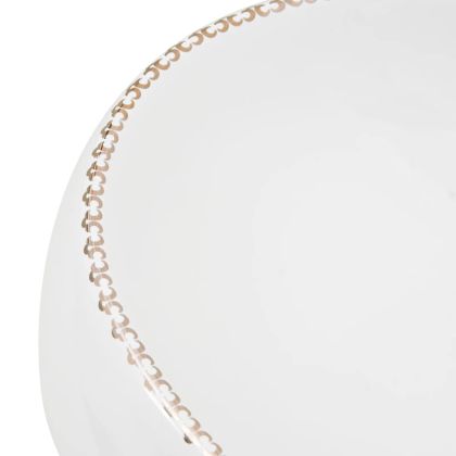 Мивка за плот, бяла, овална, 59x40x15 см, керамика