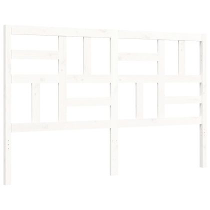 Рамка за легло с табла бяла King Size масивно дърво