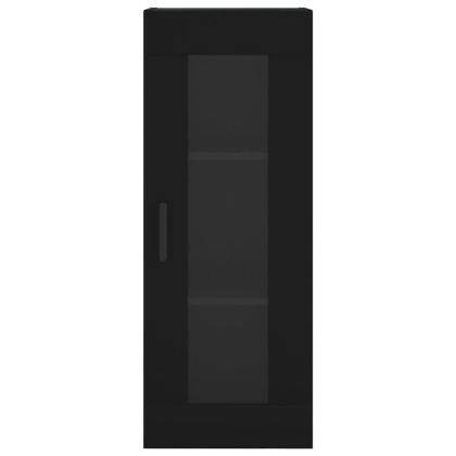 Висок шкаф, черна, 34,5x34x180 см, инженерно дърво