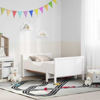 Рамка за легло с матрак Бяло 80 x 200 cm Борово дърво масив