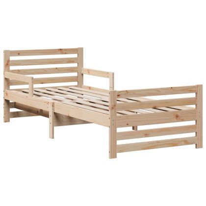 Рамка за легло с матрак Кафяво 80 x 200 cm Солидно борово дърво