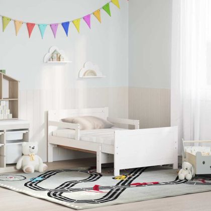 Рамка за легло с матрак Бяло 80 x 200 cm Солидно борово дърво