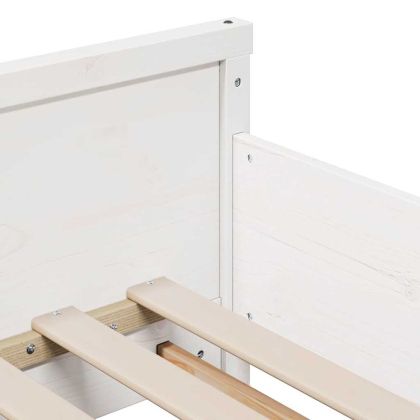 Рамка за легло с матрак Бяло 80 x 200 cm Солидно борово дърво