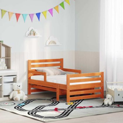 Рамка за легло с матрак Кафяво с восъчно покритие 80 x 200 cm