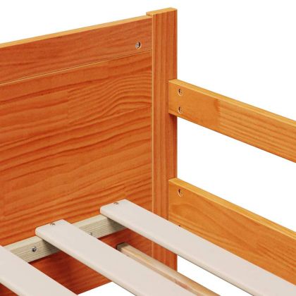 Рамка за легло с матрак Кафяво с восъчно покритие 80 x 200 cm