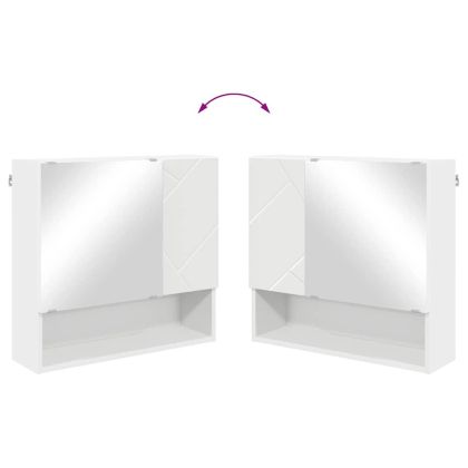 Комплект мебели за баня 2 pcs Бяло Инженерно дърво & Метал