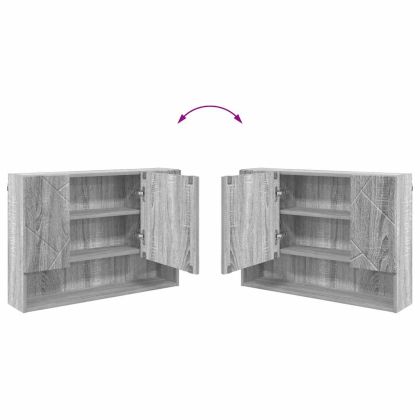 Комплект мебели за баня с чекмедже с рафт 3 pcs Сив Сонома