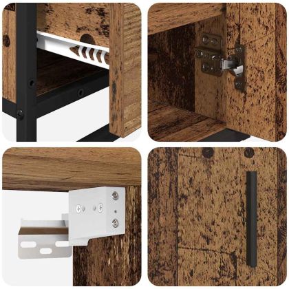 Комплект мебели за баня 3 pcs Старо дърво Инженерно дърво