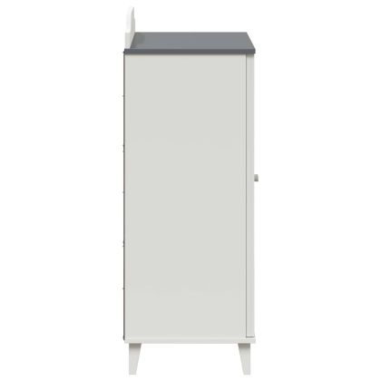 Сайдборд с дъска за писане Сив и бял 80 x 40 x 110 см