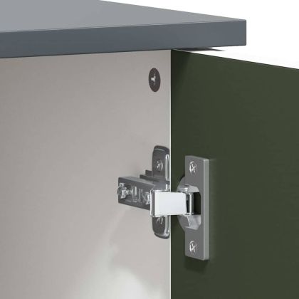 Сайдборд с дъска за писане Сив и бял 80 x 40 x 110 см