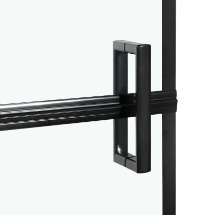 Екран за душ и вана Черен и прозрачен 116 x 68 x 128 см