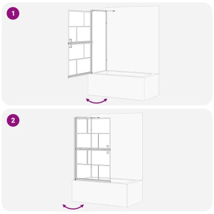 Екран за душ и вана Черен и прозрачен 116 x 68 x 128 см