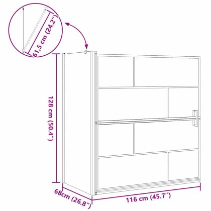 Екран за душ и вана Черен и прозрачен 116 x 68 x 128 см