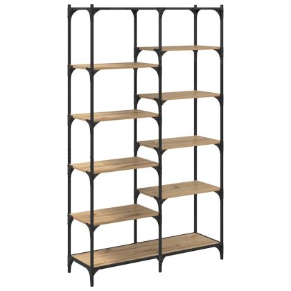 Рафт за книги дъб артизан 100 x 32 x 170 см Инженерно дърво