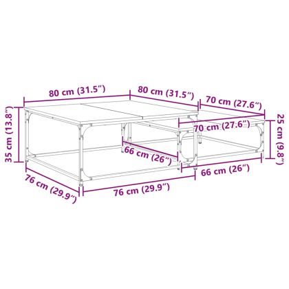 Масичка за кафе 2 pcs Дъб Инженерно дърво