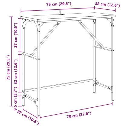 Конзолна маса Черния дъб 75 x 32 x 75 см Инженерно дърво