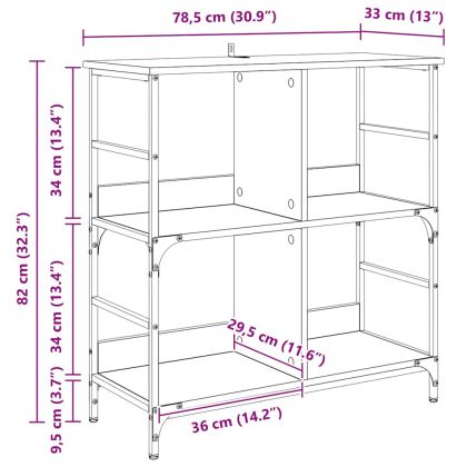Рафт за книги Старо дърво 78.5 x 33 x 82 см Инженерно дърво