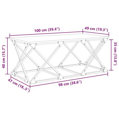 Масичка за кафе Черния дъб 100 x 49 x 40 см Инженерно дърво