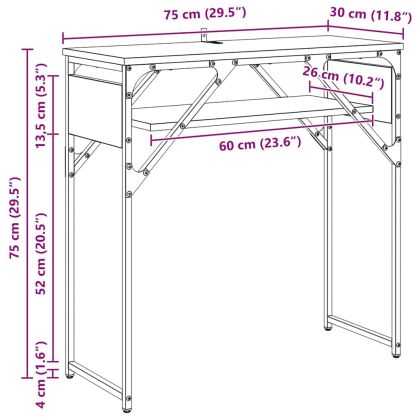 Конзолнамаса Черния дъб 75x30x75см Инженерно дърво