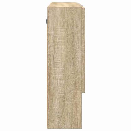 Шкаф с огледало за баня с врата дъб сонома 80 x 17 x 55 см