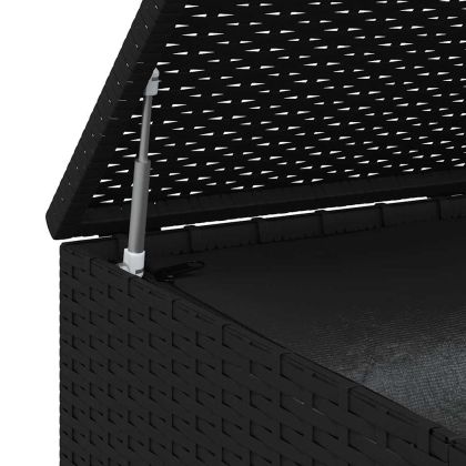 Кутия за градински възглавници PE ратан 100x49x103,5 см черна