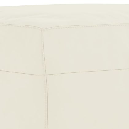 Комплект дивани от 3 части с възглавници, кремав, кадифе