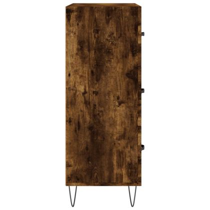 Сайдборд, опушен дъб, 69,5x34x90 см, инженерно дърво