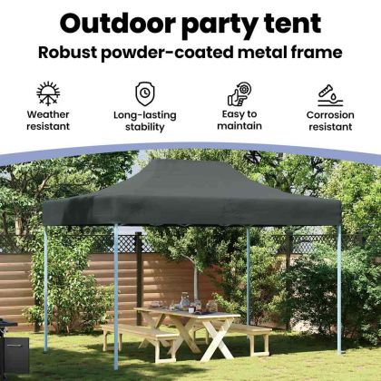 Професионална сгъваема парти шатра, 3х4 м, стомана, антрацит