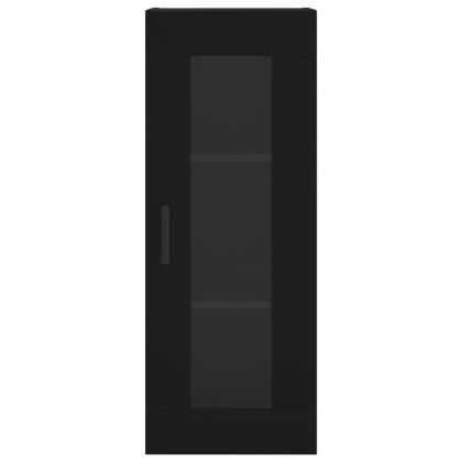 Стенен шкаф черен 34,5x34x90 см