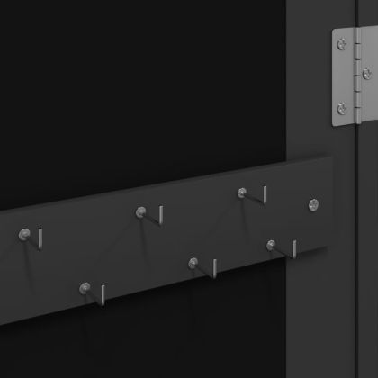 Огледален шкаф за бижута с LED осветление, стенен монтаж, черен